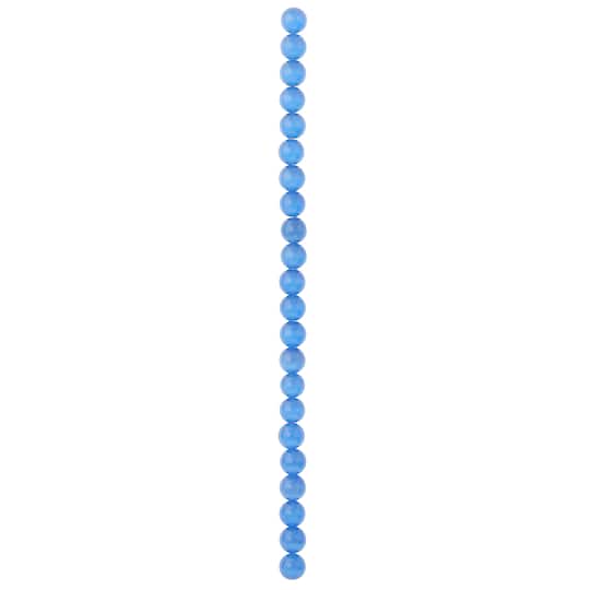 12 Pack: Light Sapphire Cat's Eye Glass Round Beads, 10mm by Bead Landing™